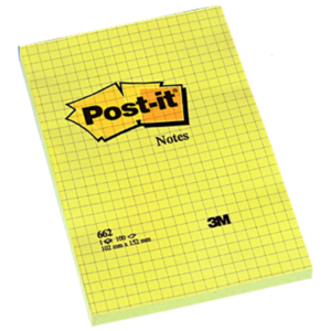 Post-it Yapışkanlı Not Kağıdı Büyük Boy Kareli 100 YP 102x152 Sarı 662